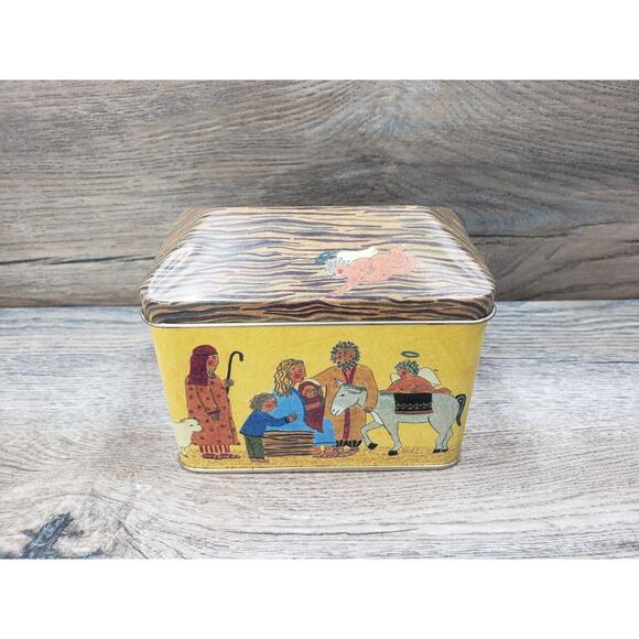 1993 Tinscapes Collectable Tin Jesus Is Born Empty - Picture 2 of 9